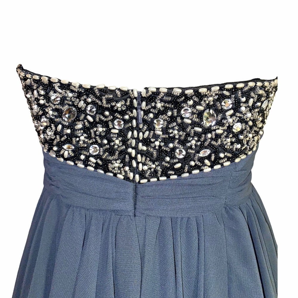 French Connection New! gorgeous bead embellished flowy dress, gray, size 4 NWT - Picture 9 of 15